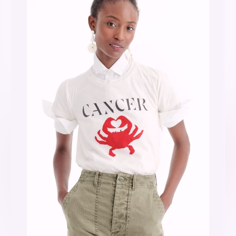 J Crew ZODIAC CANCER Tee Shirt Horoscope